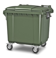 Пластиковый мусорный контейнер 1100л.